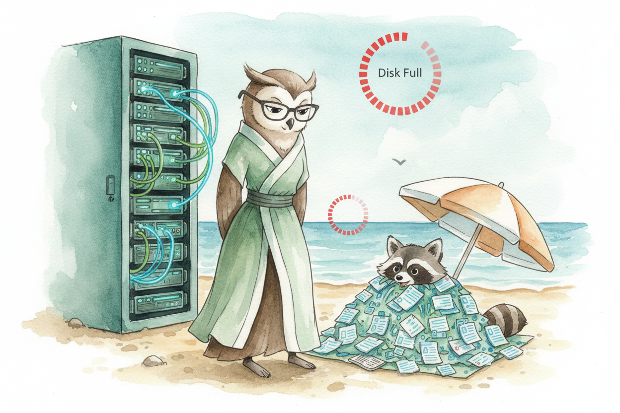 Disk Full im Sommer: Wenn der Server keinen Strandplatz mehr findet